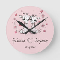 Cute Cartoon Giraffe Lovers Heart Valentine’s Day