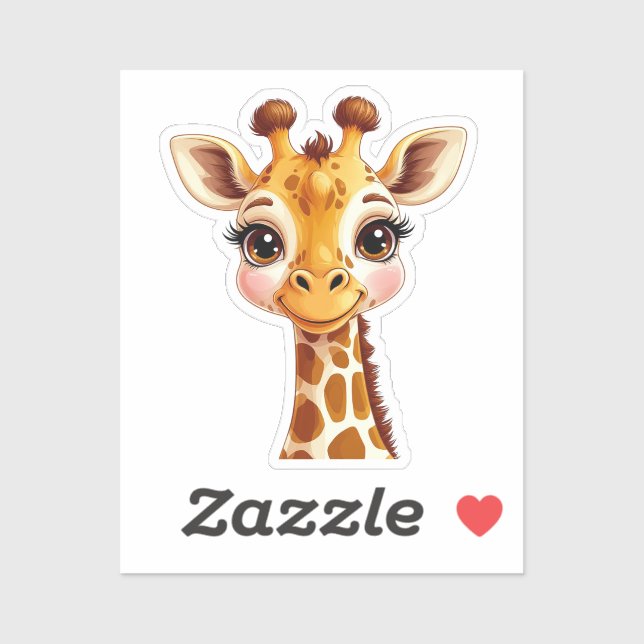 Cute Cartoon Giraffe Smiling (Sheet)