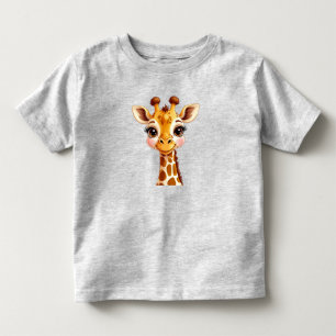 Cute Cartoon Giraffe Smiling Toddler T-Shirt