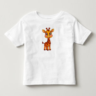 Cute Cartoon Giraffe Standing Cheerfully Toddler T-Shirt