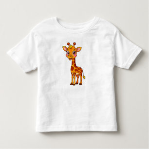 Cute Cartoon Giraffe Standing Cheerfully Toddler T-Shirt