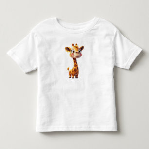 Cute Cartoon Giraffe Standing Cheerfully Toddler T-Shirt