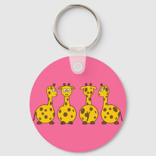Cute Cartoon Giraffes Keychain