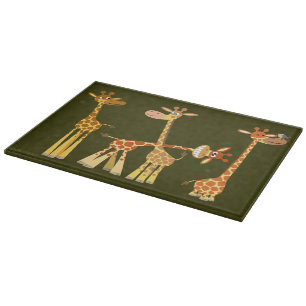 Cute Cartoon Giraffes: The Herd Cutting Board