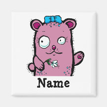 Cute Cartoon Girl Bear Waving