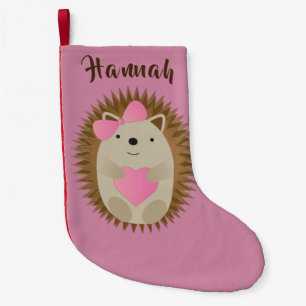 Cute Cartoon Girl Hedgehog Small Christmas Stocking