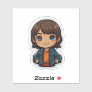 Cute Cartoon Girl Sticker – Perfect for Kids and