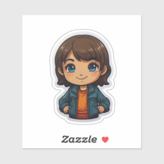 Cute Cartoon Girl Sticker – Perfect for Kids and