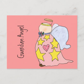 Cute cartoon Gladys  the Guardian Angel Postcard