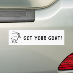 Cute Cartoon Goat, Black and White Farm Animal Bumper Sticker