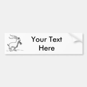 Cute Cartoon Goat, Black and White Farm Animal Bumper Sticker