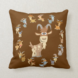 Cute Cartoon Goat Mandala Pillow