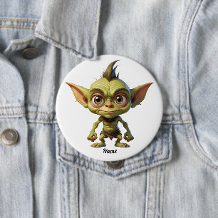 Cute Cartoon Goblin with Pointy Ears 10 Cm Round Badge