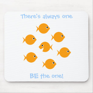 Cute Cartoon Goldfish Inspiring Saying For Kids Mouse Pad