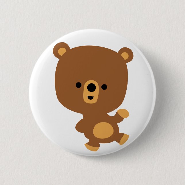 Cute Cartoon 'Good Vibe' Bear Button Badge (Front)