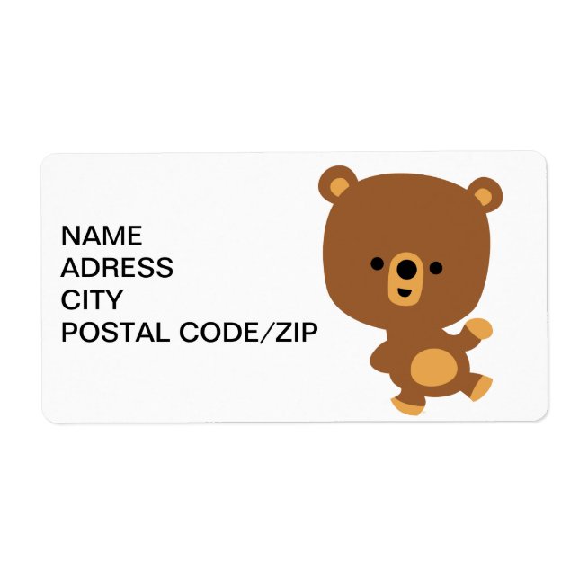 Cute Cartoon 'Good Vibe' Bear Shipping Label (Front)