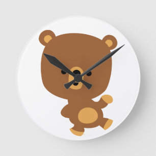 Cute Cartoon 'Good Vibe' Bear Wall Clock