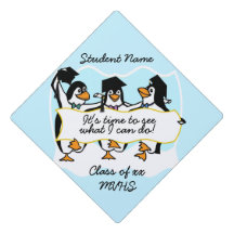 Cute Cartoon Graduating Penguins