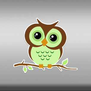 Cute Cartoon Green Owl