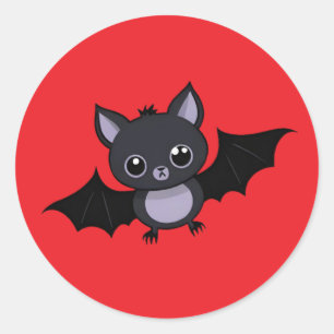 Cute Cartoon Halloween Bat Stickers