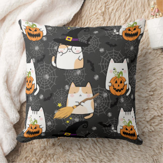 Cute Cartoon Halloween Cat Cushion