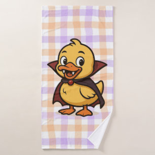 Cute cartoon Halloween duck vampire  Bath Towel