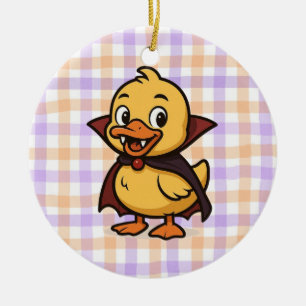 Cute cartoon Halloween duck vampire Ceramic Ornament