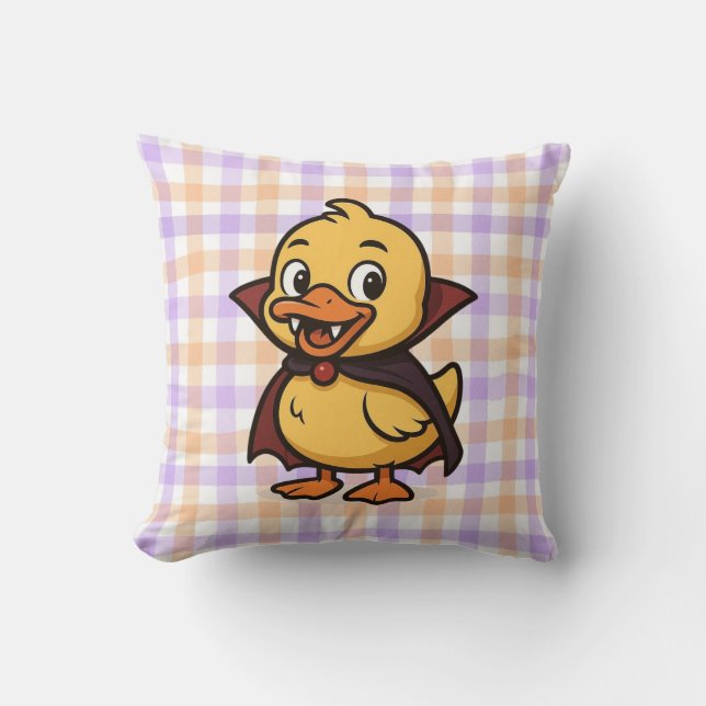 Cute cartoon Halloween duck vampire  Cushion (Front)