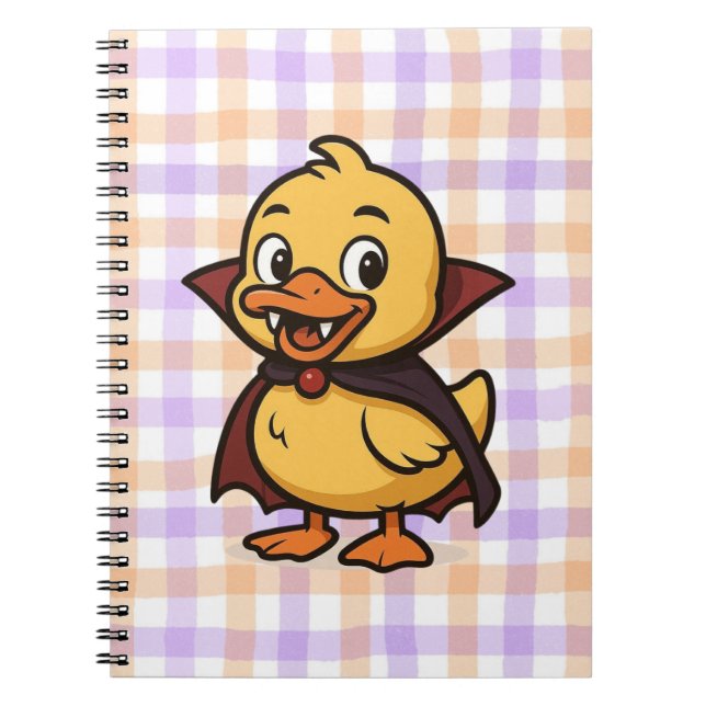 Cute cartoon Halloween duck vampire  Notebook (Front)