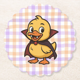 Cute cartoon Halloween duck vampire Paper Coaster