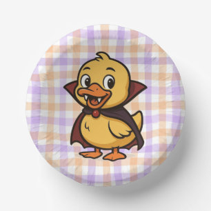 Cute cartoon Halloween duck vampire  Paper Plate
