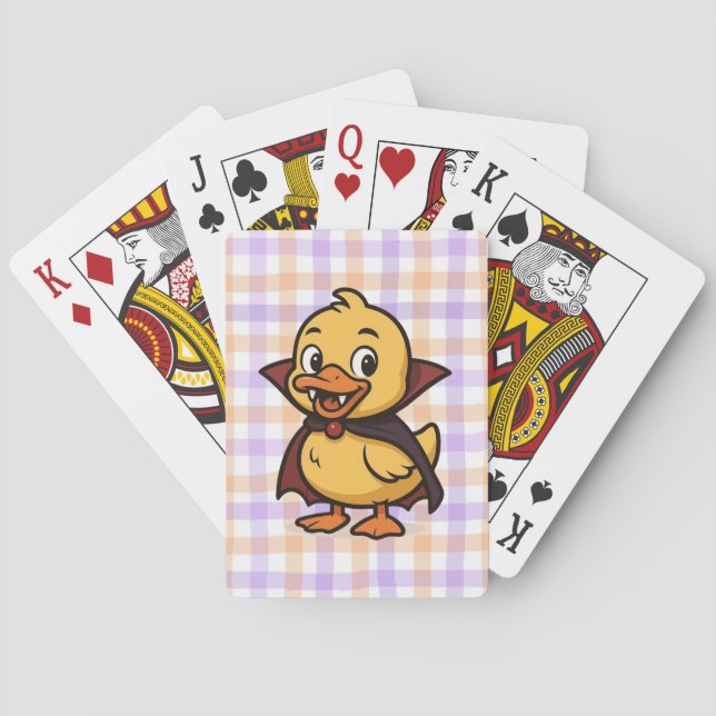 Cute cartoon Halloween duck vampire  Playing Cards (Back)