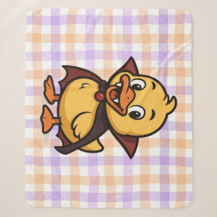 Cute cartoon Halloween duck vampire Sherpa Blanket