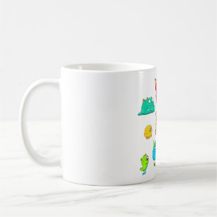 Cute Cartoon Halloween Monsters Doodles Coffee Mug