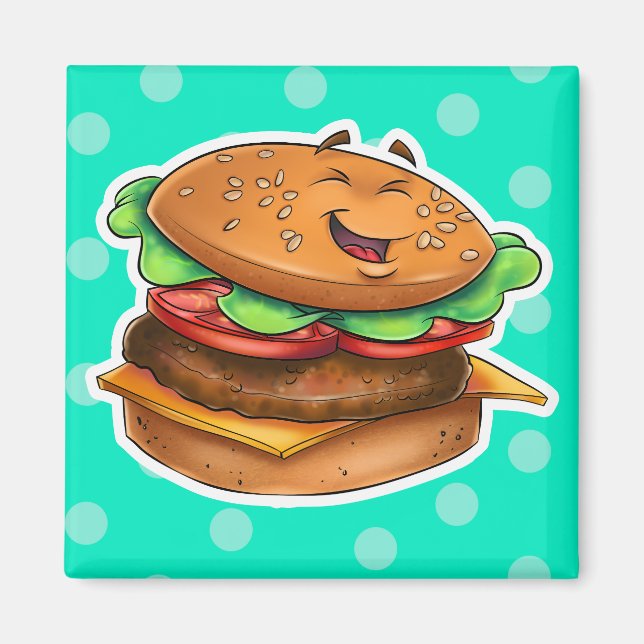 cute cartoon hamburger magnet (Front)
