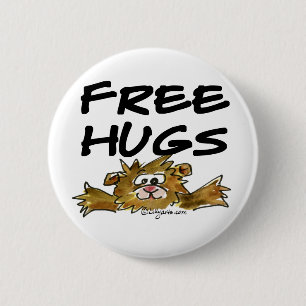 Cute Cartoon Hamster Free Hugs Pin