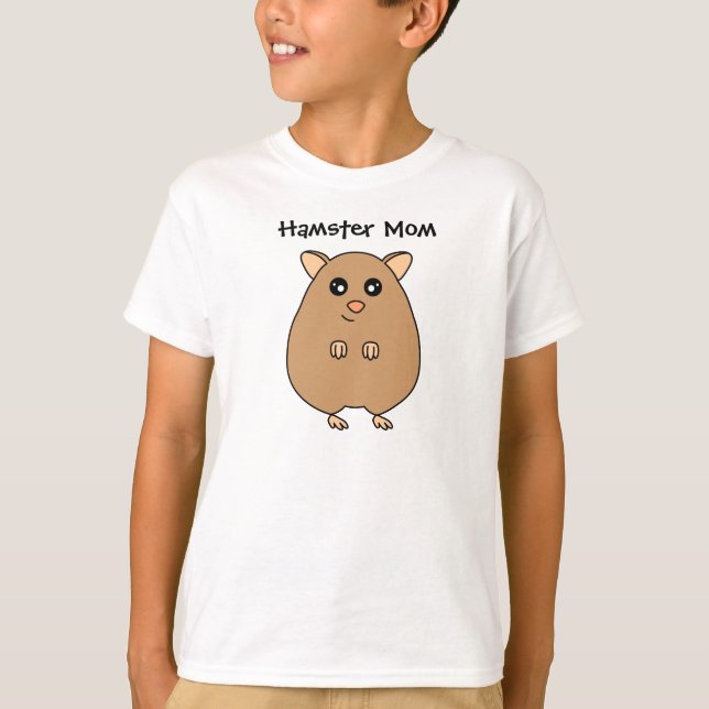 Cute Cartoon Hamster Mum Girls T-Shirt (Front)