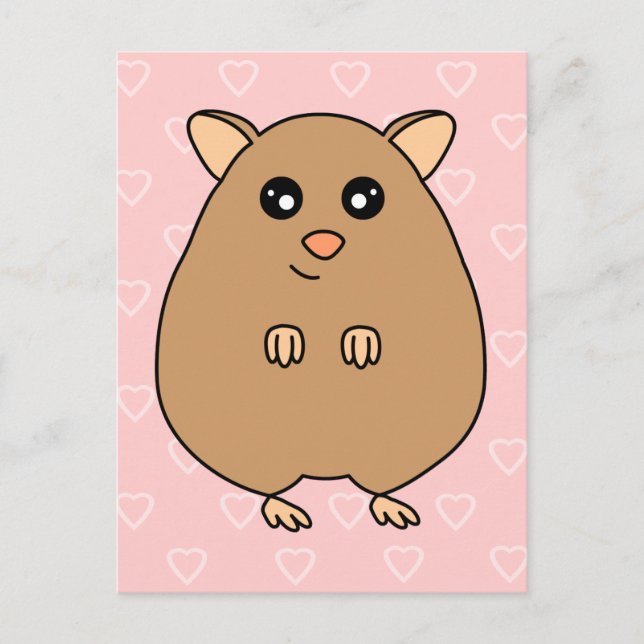 Cute Cartoon Hamster Postcard (Front)