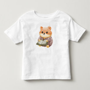 Cute Cartoon Hamster Reading a Book Cosy Animal Toddler T-Shirt
