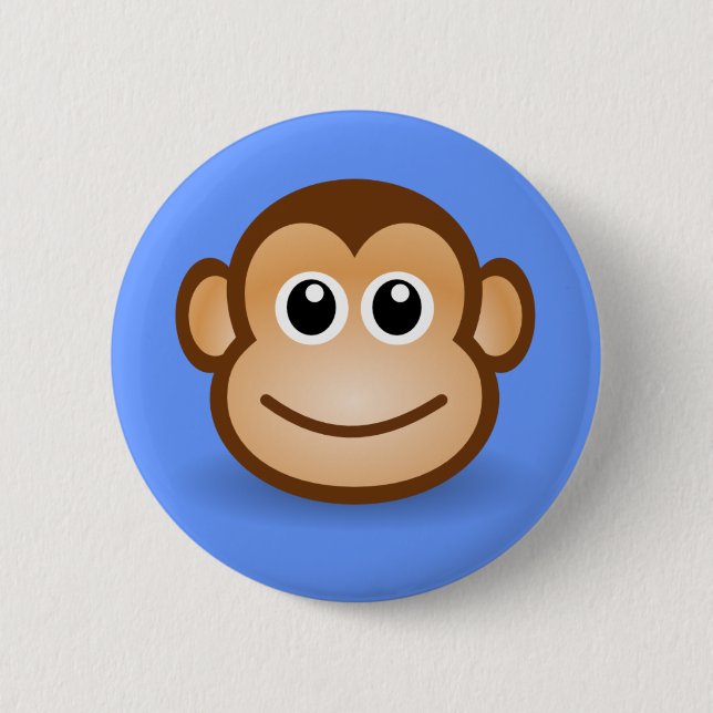 Cute Cartoon Happy Monkey Face 6 Cm Round Badge (Front)