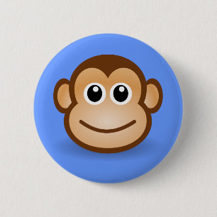 Cute Cartoon Happy Monkey Face 6 Cm Round Badge
