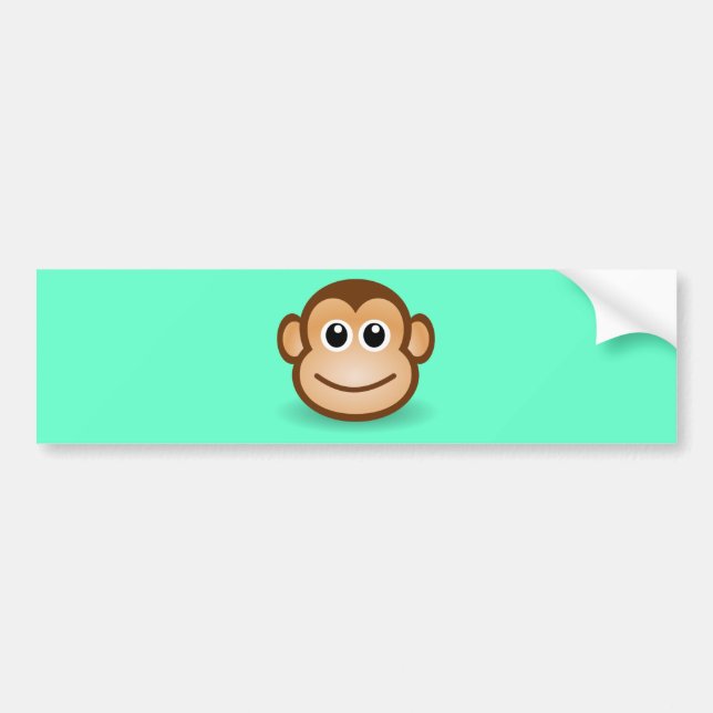 Cute Cartoon Happy Monkey Face Bumper Sticker (Front)