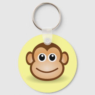 Cute Cartoon Happy Monkey Face Key Ring