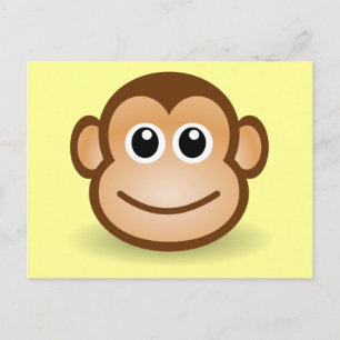 Cute Cartoon Happy Monkey Face Postcard