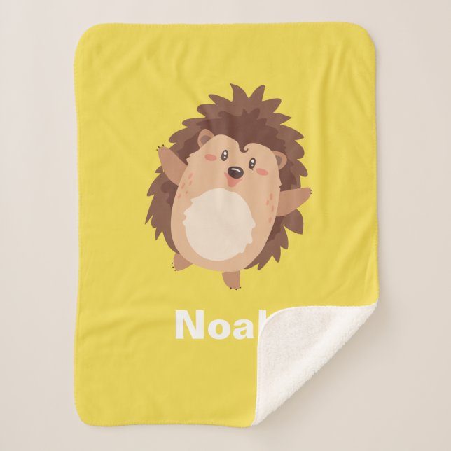 Cute Cartoon Hedgehog Blanket - Hedgie Life Series (Front)