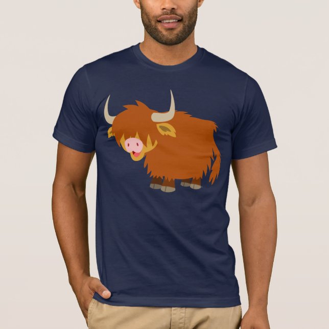 Cute Cartoon Highland Cow T-Shirt (Front)