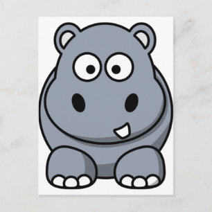 Cute Cartoon Hippo Postcard