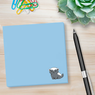 Cute Cartoon Honey Badger Blue Post-it Notes