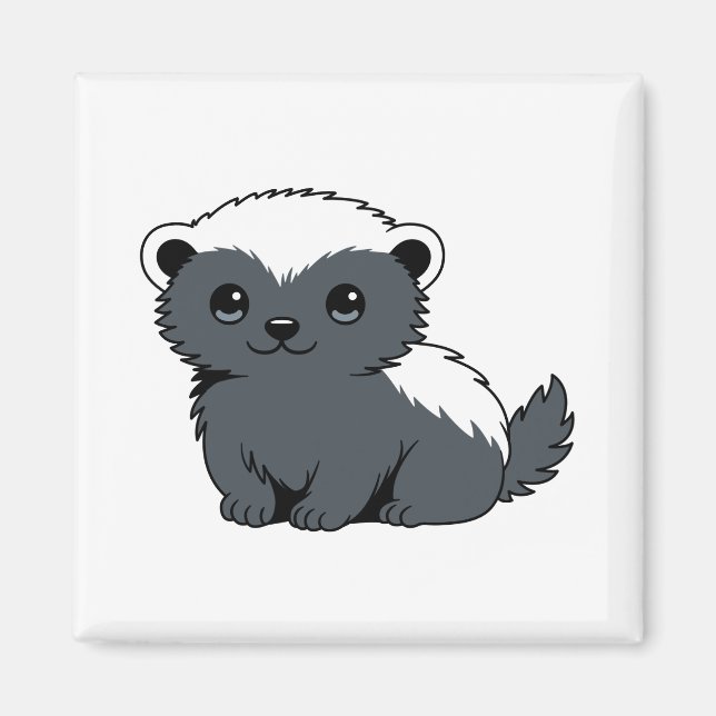 Cute Cartoon Honey Badger Magnet (Front)
