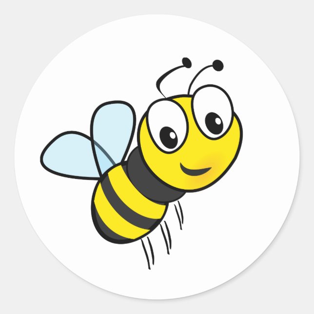 Cute Cartoon Honey Bee Sticker (Front)